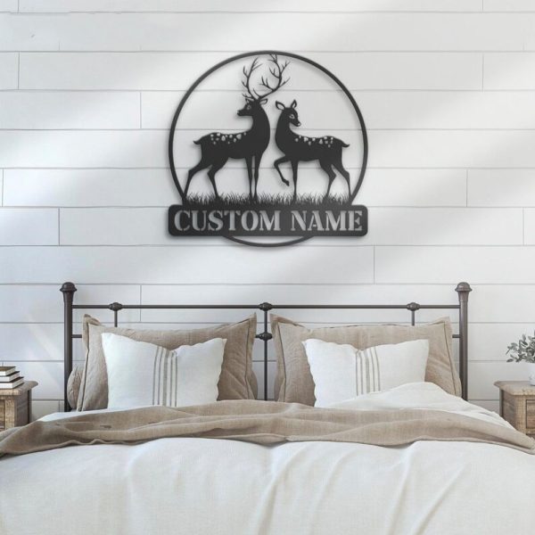 DINOZOZO Couple Deer Hunting Hunter Name Wedding Valentine’s Day Anniversary Gift Custom Metal Signs