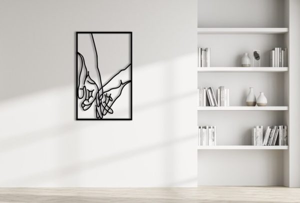 DINOZOZO Couple Holding Hands Minimalist Line Art Wedding Gift for Couple Anniversary Valentine’s Day Gift for Her Him Custom Metal Signs