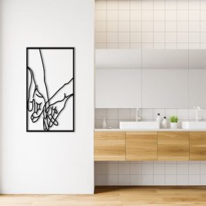 DINOZOZO Couple Holding Hands Minimalist Line Art Wedding Gift for Couple Anniversary Valentines Day Gift for Her Him Custom Metal Signs 3