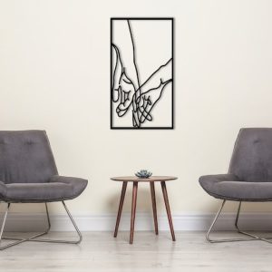 DINOZOZO Couple Holding Hands Minimalist Line Art Wedding Gift for Couple Anniversary Valentines Day Gift for Her Him Custom Metal Signs 4