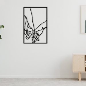 DINOZOZO Couple Holding Hands Minimalist Line Art Wedding Gift for Couple Anniversary Valentines Day Gift for Her Him Custom Metal Signs 5