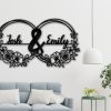 DINOZOZO Couple Names Flower Rings Couple Wedding Anniversary Valentines Day Gift for Her Him Custom Metal Signs 4