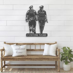 DINOZOZO Couple Police Policemen Department Wedding Valentines Day Anniversary Gift Custom Metal Signs2