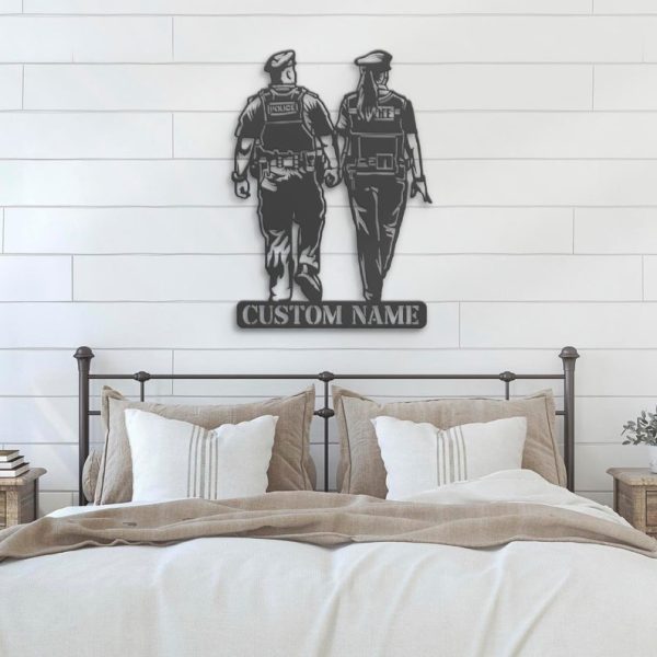 DINOZOZO Couple Police Policemen Department Wedding Valentine’s Day Anniversary Gift Custom Metal Signs