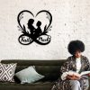 DINOZOZO Couple Silhouette Heart and Infinity Wedding Anniversary Valentines Day Gift for Her Him Custom Metal Signs 3