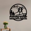 DINOZOZO Couple Trail Running Outdoor Sports Mountain Running Anniversary Valentines Day Gift for Her Him Custom Metal Signs 2