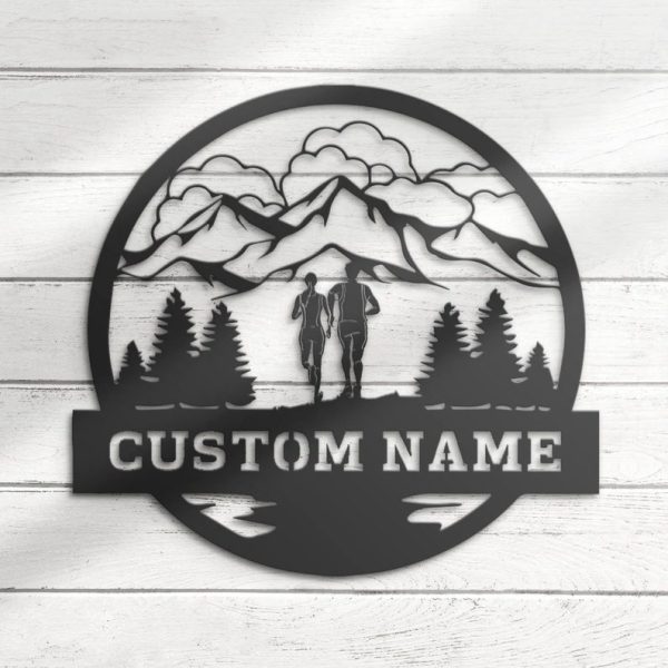 DINOZOZO Couple Trail Running Runner Wedding Valentine’s Day Anniversary Gift Custom Metal Signs