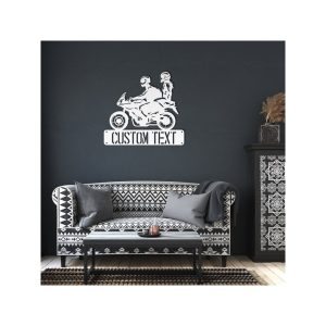 DINOZOZO Couple on Motorcycle Biker Wedding Valentines Day Engagement Wedding Anniversary Gift Custom Metal Signs3