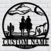 DINOZOZO Cowboy And Cowgirl Couple Riding Horse Western Wedding Valentines Day Anniversary Gift Custom Metal Signs3