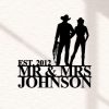 DINOZOZO Cowboy Cowgirl Couple Valentines Day Engagement Wedding Anniversary Gift Custom Metal Signs