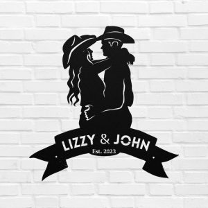 DINOZOZO Cowboy Cowgirl Couple Western Theme Wedding Valentines Day Anniversary Gift Custom Metal Signs2