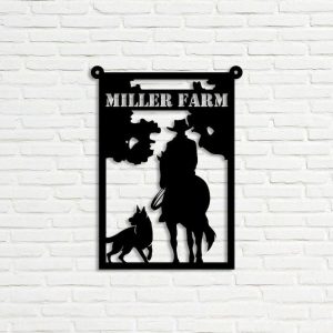 DINOZOZO Cowboy Riding Horse and Dog Farm Ranch Custom Metal Signs Gift for Farmer3