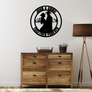 DINOZOZO Cowboy and Cowgirl Bride and Groom Wedding Valentines Day Anniversary Gift Custom Metal Signs2