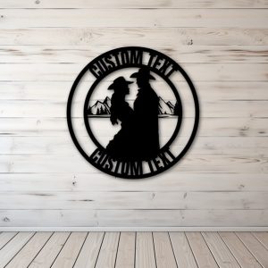 DINOZOZO Cowboy and Cowgirl Bride and Groom Wedding Valentines Day Anniversary Gift Custom Metal Signs3