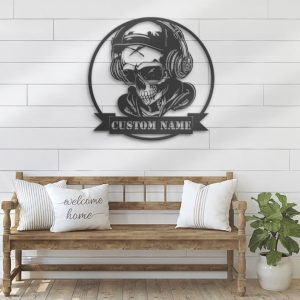 DINOZOZO DJ Skullboy Disc Jockey Headphones Music Room Recording Studio Business Custom Metal Signs2