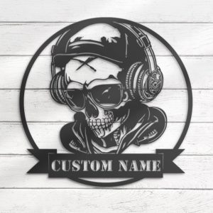 DINOZOZO DJ Skullboy Disc Jockey Headphones Music Room Recording Studio Business Custom Metal Signs