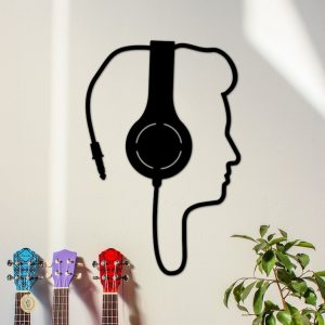 DINOZOZO DJ Waering a Headphone Club Wall Art Music Room Recording Studio Business Custom Metal Signs