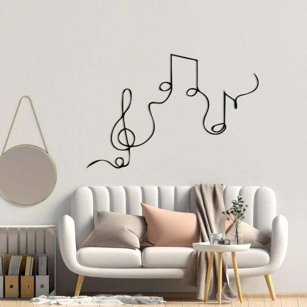 DINOZOZO Dancing Music Notes Minimalist Music Room Recording Studio Business Custom Metal Signs