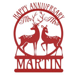 DINOZOZO Deer Couple Happy Anniversary Valentines Day Engagement Wedding Anniversary Gift Custom Metal Signs2