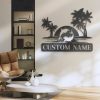DINOZOZO Dolphin Palm Tree Beach House Sunset Couple Wedding Valentines Day Anniversary Gift Custom Metal Signs