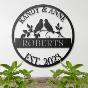 DINOZOZO Doves Couple Wedding Anniversary Valentines Day Custom Metal Signs