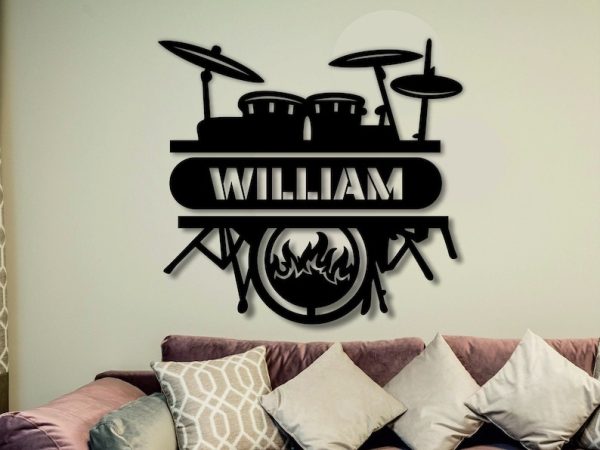 DINOZOZO Drum Set Rock Music Instrument Drummer Music Room Recording Studio Business Custom Metal Signs