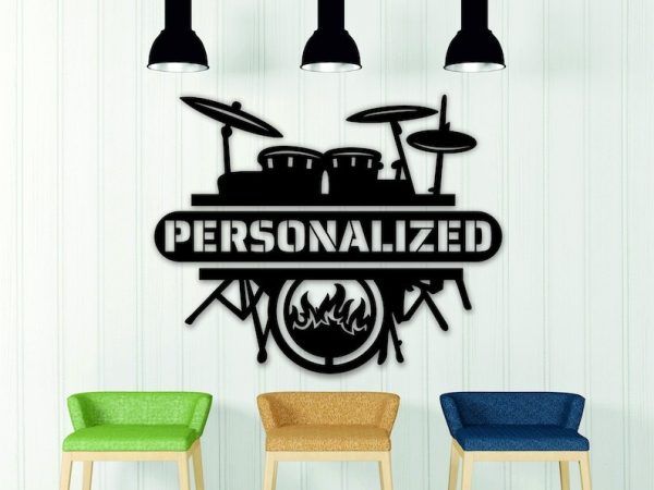 DINOZOZO Drum Set Rock Music Instrument Drummer Music Room Recording Studio Business Custom Metal Signs