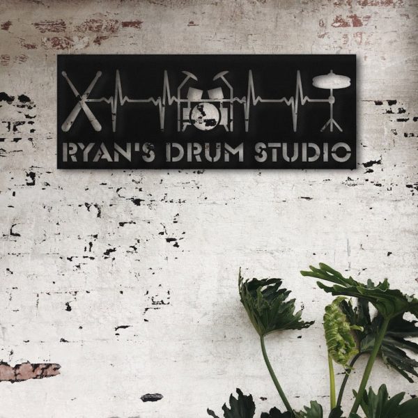 DINOZOZO Drum Studio Drummer Music Room Recording Studio Business Custom Metal Signs
