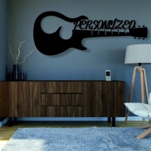 DINOZOZO Electric Guitar Geometric Music Room Recording Studio Business Custom Metal Signs