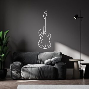 DINOZOZO Electric Guitar Line Art Guitar Lover Music Room Recording Studio Business Custom Metal Signs3 1