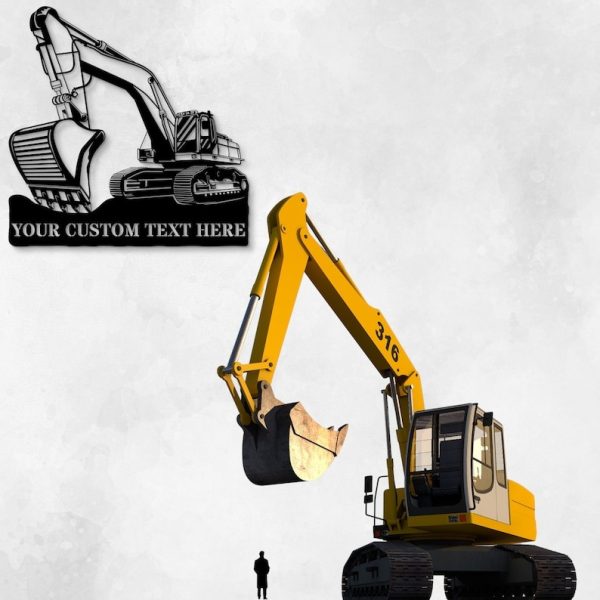 DINOZOZO Excavator Digging Excavater Operator Heavy Machinery Excavator Driver Patriotic Art Custom Metal Signs