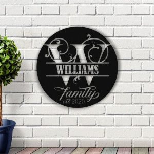 DINOZOZO Family Name Monogram Valentine’s Day Engagement Wedding Anniversary Gift Custom Metal Signs