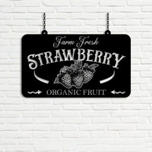 DINOZOZO Farm Fresh Strawberry Organic Fruit Custom Metal Signs Gift for Farmer3