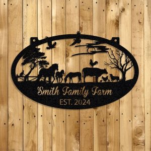 DINOZOZO Farmhouse Barn Ranch Family Farm Custom Metal Signs Gift for Farmer4