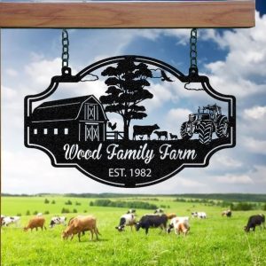 DINOZOZO Farmhouse Barn Ranch Farm Scene Tractor Custom Metal Signs Gift for Farmer3