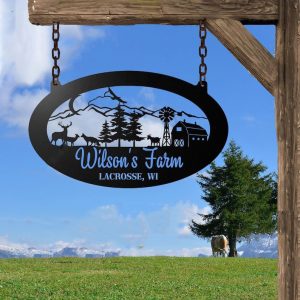 DINOZOZO Farmhouse Farm Entrance Ranch Custom Metal Signs Gift for Farmer2