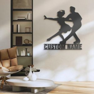 DINOZOZO Figure Skating Couple Ice Skaters Wedding Valentines Day Roller Skates Anniversary Gift Custom Metal Signs