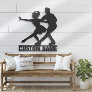 DINOZOZO Figure Skating Couple Ice Skaters Wedding Valentines Day Roller Skates Anniversary Gift Custom Metal Signs2