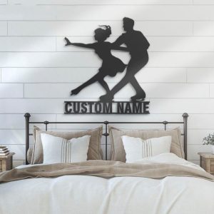 DINOZOZO Figure Skating Couple Ice Skaters Wedding Valentines Day Roller Skates Anniversary Gift Custom Metal Signs3