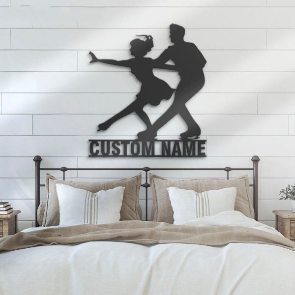 DINOZOZO Figure Skating Couple Ice Skaters Wedding Valentine’s Day Roller Skates Anniversary Gift Custom Metal Signs