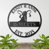 DINOZOZO Fishing Couple Bride and Groom Wedding Anniversary Valentines Day Custom Metal Signs
