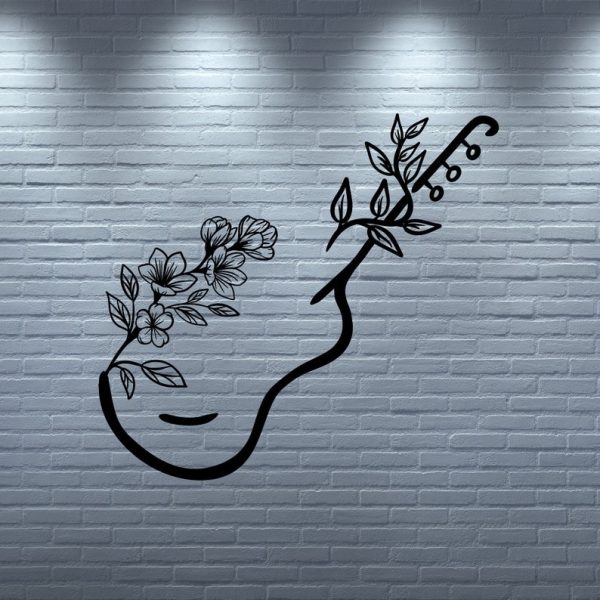 DINOZOZO Floral Guitar Monogram Music Room Recording Studio Business Custom Metal Signs