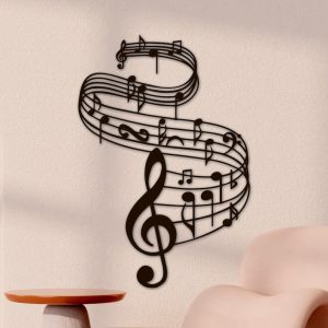 DINOZOZO Flow of Music Notes Sheet Music Art Music Room Recording Studio Business Custom Metal Signs