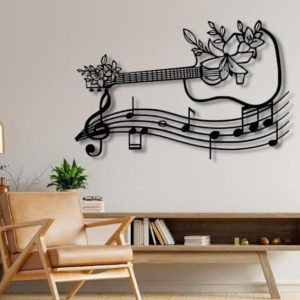 DINOZOZO Flower Guitar Music Room Recording Studio Business Custom Metal Signs