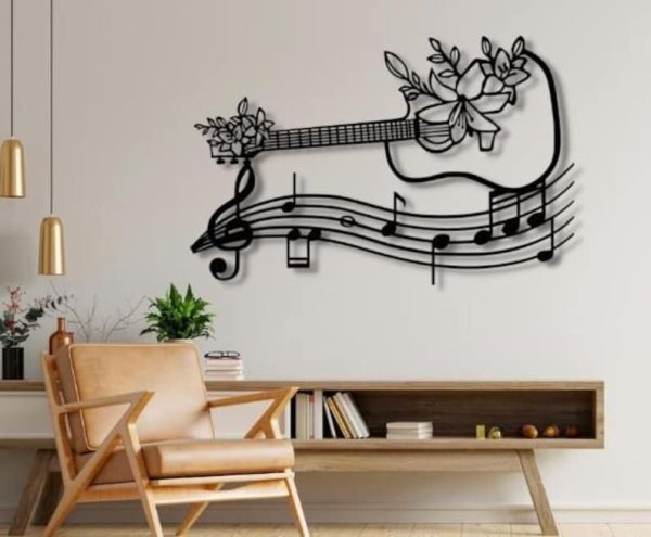 DINOZOZO Flower Guitar Music Room Recording Studio Business Custom Metal Signs