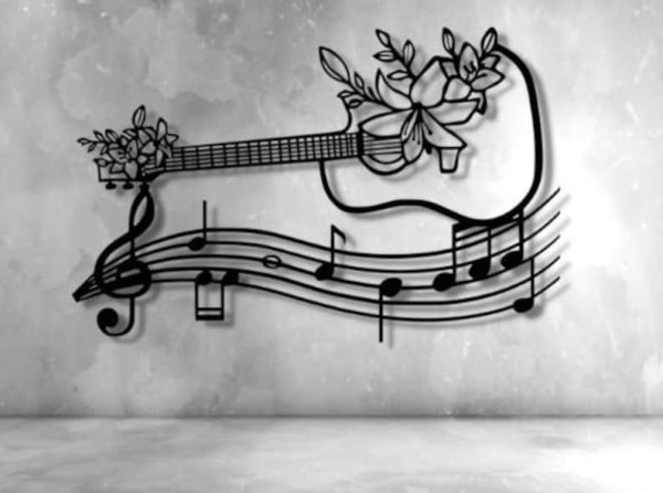 DINOZOZO Flower Guitar Music Room Recording Studio Business Custom Metal Signs