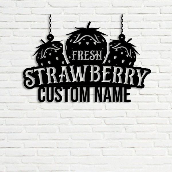 DINOZOZO Fresh Strawberry Farm Custom Metal Signs Gift for Farmer