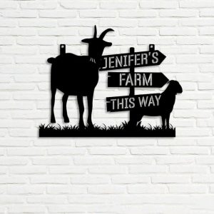DINOZOZO Goat Farm Welcome Farm Animals Custom Metal Signs Gift for Farmer 2