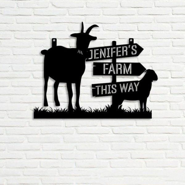 DINOZOZO Goat Farm Welcome Farm Animals Custom Metal Signs Gift for Farmer