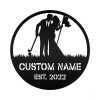 DINOZOZO Golfer Couple Newlywed Valentines Day Engagement Wedding Anniversary Gift Custom Metal Signs
